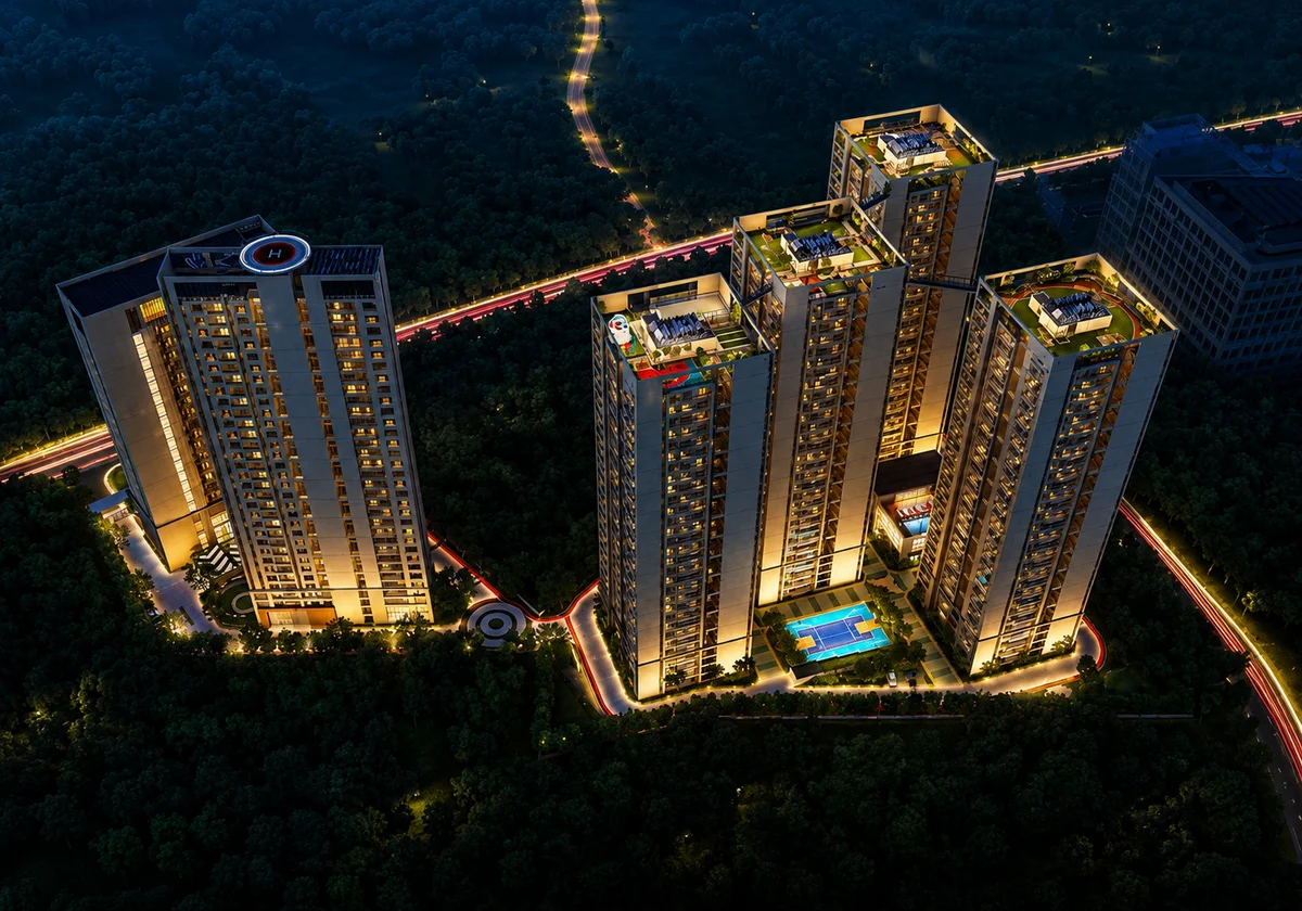 DN Pallaciya Luxury Residential Apartments Evening View, Bhubaneswar - Powered by SPD Concrete